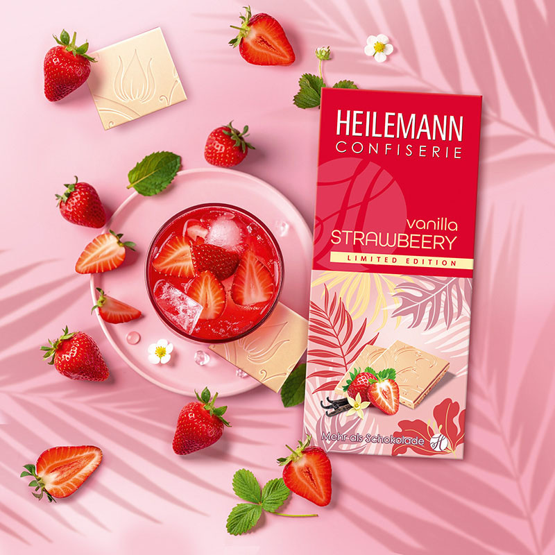 Heilemann Sommer-Schokolade vanilla STRAWBERRY, 80 g