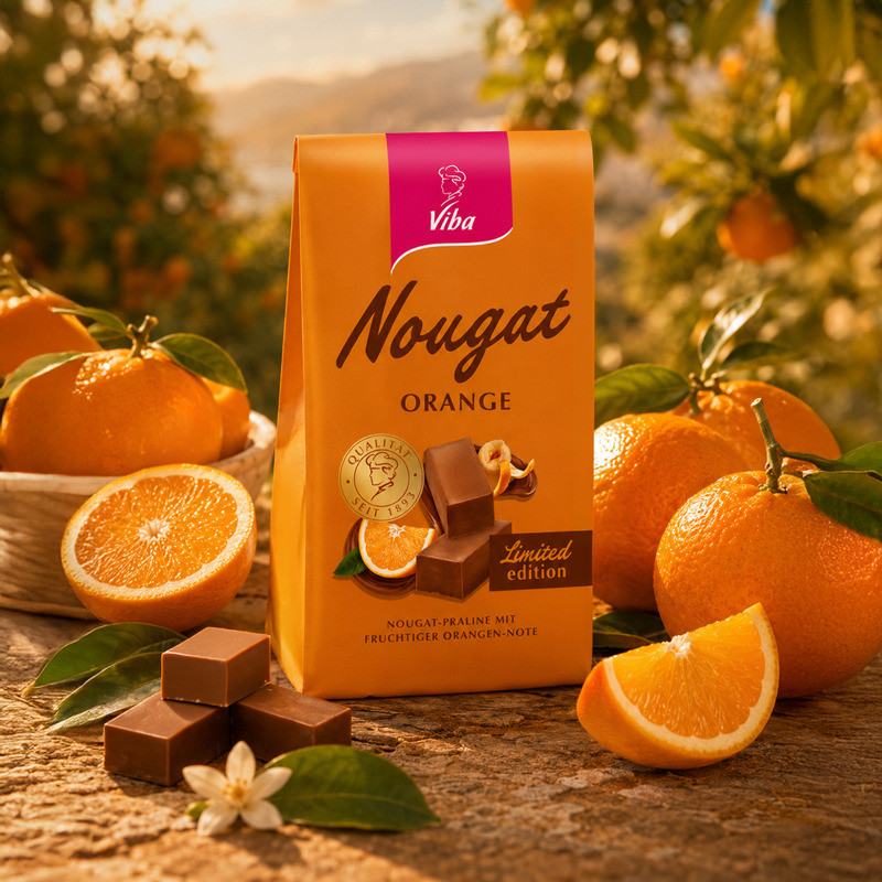 Viba Orangen Nougat Beutel, 100 g