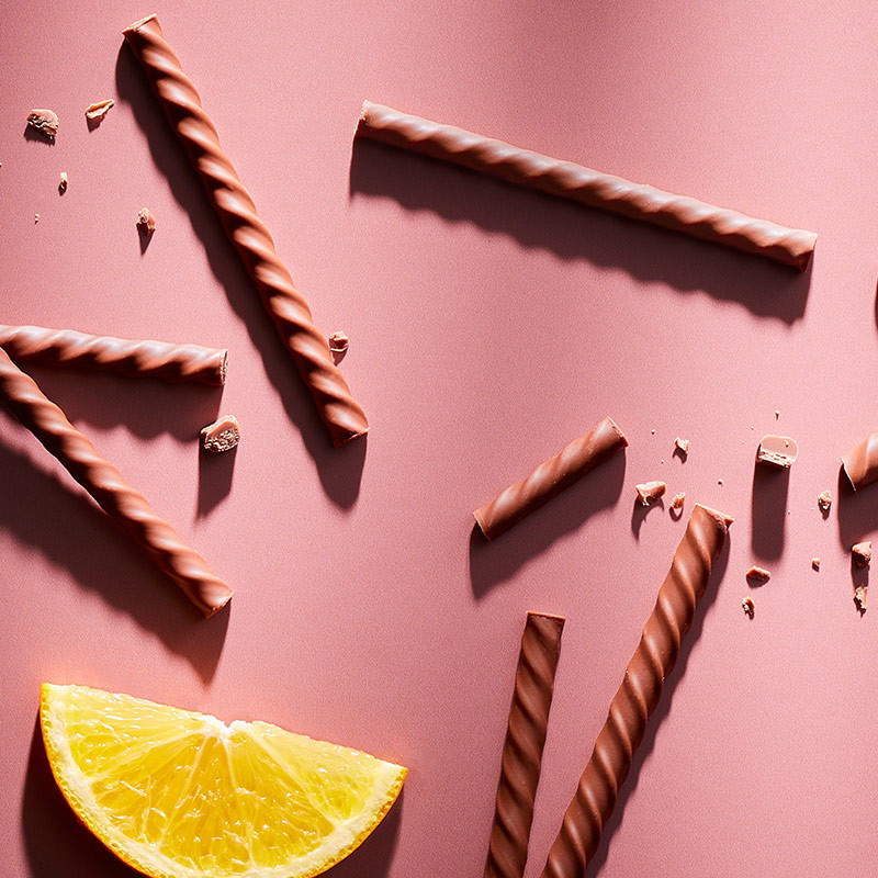 HUSSEL Schoko-Stäbchen Orange, 75 g