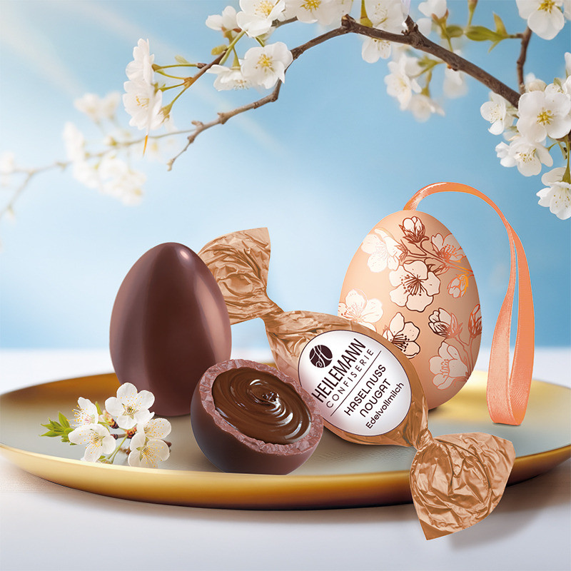 Heilemann Osterei-Dose mit Nougat-Praliné-Ei, 18 g