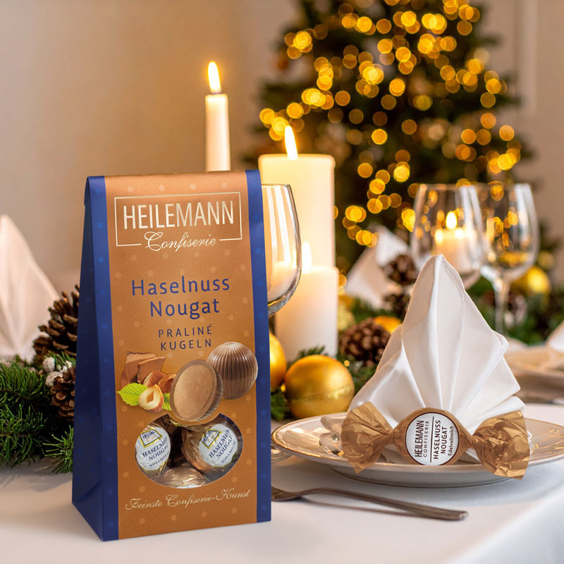 Heilemann Haselnuss-Nougat Praliné-Kugeln, 90 g
