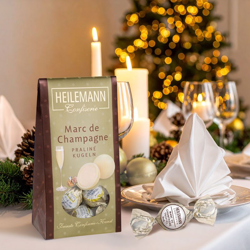 Heilemann Marc de Champagne Praliné-Kugeln, 90 g