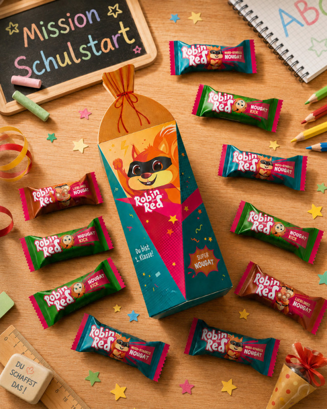 Viba Robin Red Superhelden-Nougat Schultüte, 100 g