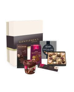 Geschenkbox gefüllt mit Viba Nougat und Schokolade und Pralinen von HEILEMANN