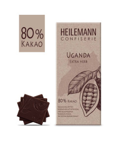Heilemann Ursprungs-Schokolade Uganda 80 % Kakao Extra herb, 80 g