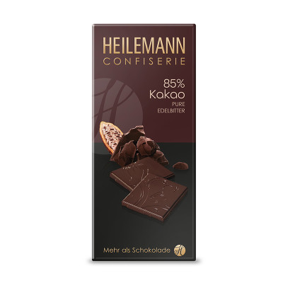 Heilemann 85% Kakao Edelbitter-Schokolade, 80 g