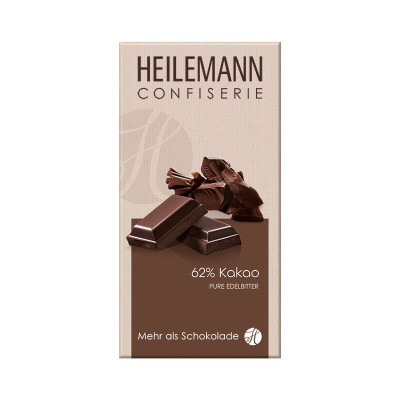 Heilemann 62% Kakao Edelbitter-Schokolade, 100 g