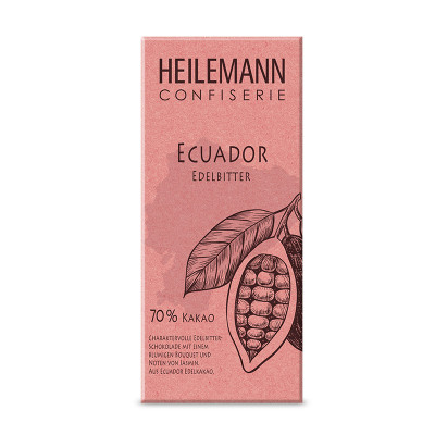 Heilemann Ursprungs-Schokolade Ecuador 70 % Edelbitter, 80 g