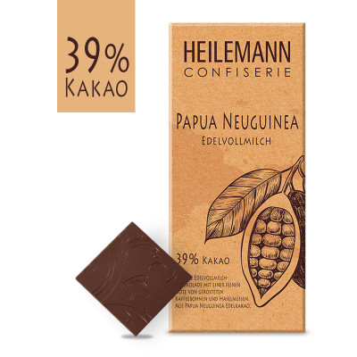 Heilemann Ursprungs-Schokolade Papua Neuguinea 39 % Edelvollmilch, 80 g