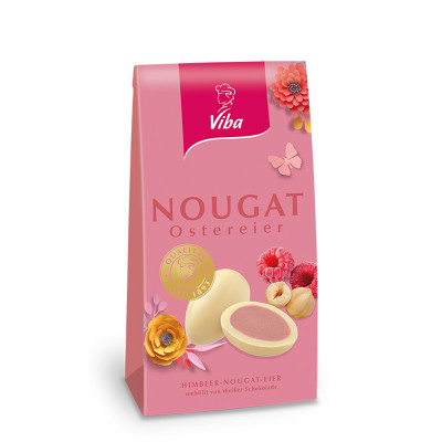 Viba Himbeer Nougat Eier im Beutel, 114 g