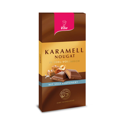 Viba Nougat-Tafelschokolade Karamell Salz, 100 g