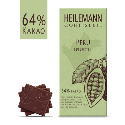 Heilemann Ursprungs-Schokolade Peru 64 % Edelbitter, 80 g