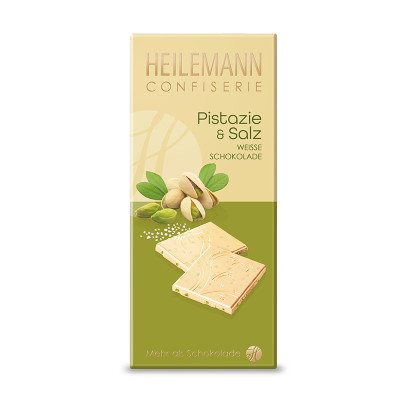 Heilemann Pistazie & Salz weiße Schokolade, 80 g