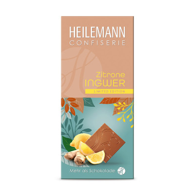 Heilemann Zitrone-Ingwer Edelvollmilch-Schokolade, 80 g