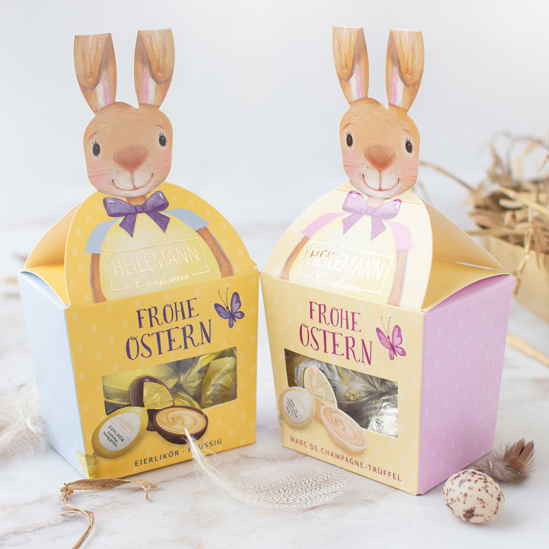 Heilemann Hase mit Haselnuss-Nougat Ostereiern, 90 g