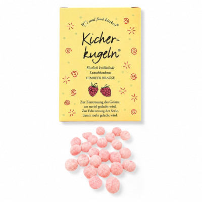 Kicherkugeln Himbeer-Brause-Bonbons, 75 g