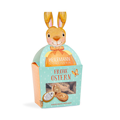 Heilemann Hase mit Haselnuss-Nougat Ostereiern, 90 g