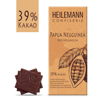 Heilemann Ursprungs-Schokolade Papua Neuguinea 39 % Edelvollmilch, 80 g