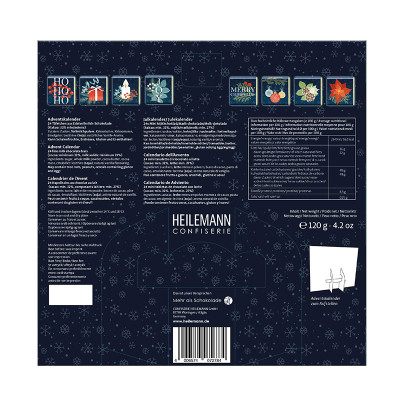 Heilemann Adventskalender Täfelchen "HO HO HO", 120 g