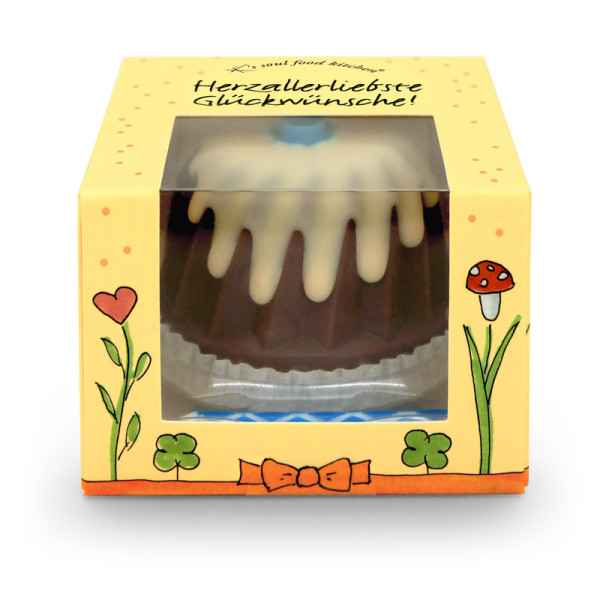 Geburtstagskuchen Geschenk Hohlfigur „Herzallerliebste Glückwünsche“, 70 g