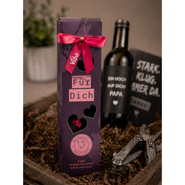 Viba Genusszeit „Für Dich“, 60 g mit Noir Nougat Minis - Vatertagsgeschenk