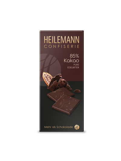 Heilemann 85% Kakao Edelbitter-Schokolade, 80 g