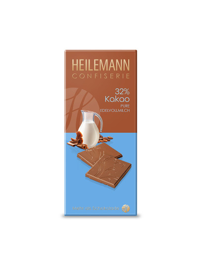 Heilemann 32% Kakao Edelvollmilch-Schokolade, 80 g