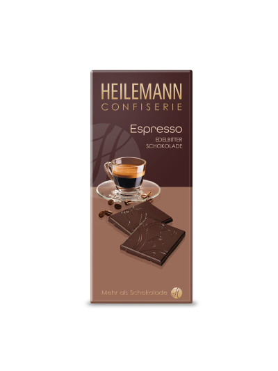 Heilemann Espresso Edelbitter-Schokolade, 80 g