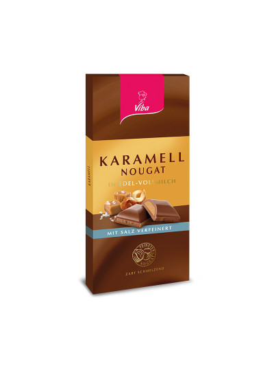 Viba Nougat-Tafelschokolade Karamell Salz, 100 g