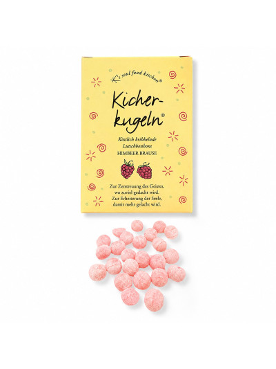 Kicherkugeln Himbeer-Brause-Bonbons, 75 g