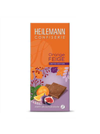 Heilemann Orange-Feige Edelvollmilch-Schokolade, 80 g