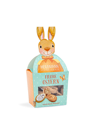 Heilemann Hase mit Haselnuss-Nougat Ostereiern, 90 g
