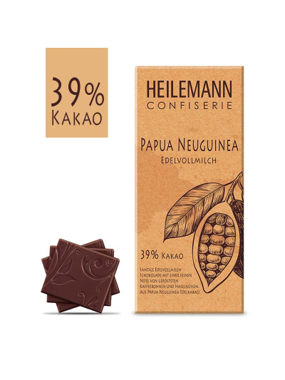 Heilemann Ursprungs-Schokolade Papua Neuguinea 39 % Edelvollmilch, 80 g