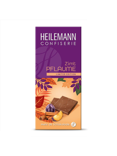 Heilemann Zimt-Pflaume Edelvollmilch-Schokolade, 80 g