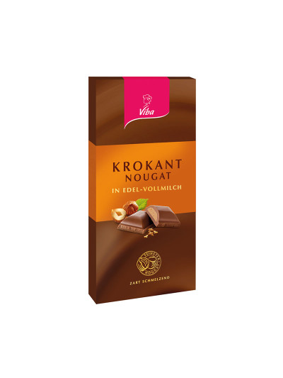 Viba Nougat-Tafelschokolade Krokant, 100 g