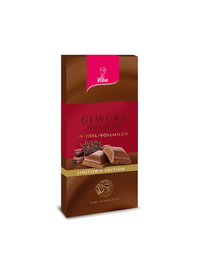Viba Gewürz-Nougat Tafelschokolade, 100 g