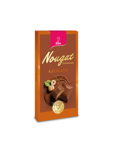 Viba Nougat-Tafelschokolade Krokant, 100 g