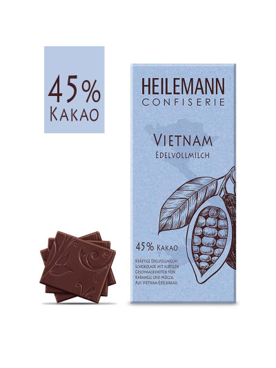 Heilemann Ursprungs-Schokolade Vietnam 45 % Edelvollmilch, 80 g